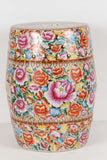 Japanese Pink Ceramic Garden Seat with Lucky Coins