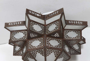 Moroccan Moorish Star Shape Frosted Glass Lantern Light Shade