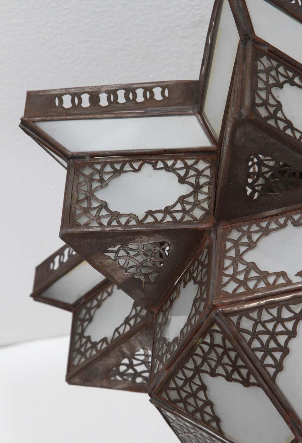 Moroccan Moorish Star Shape Frosted Glass Lantern Light Shade – view 3