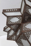 Moroccan Moorish Star Shape Frosted Glass Lantern Light Shade