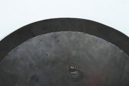 Moroccan Hand Chased Black Metal Tray in Moorish Style, 20th Century