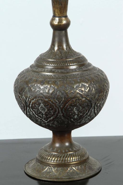 19th Century Indo-Persian Copper Urn with Handcrafted Floral Design – view 2