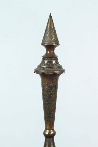 19th Century Indo-Persian Copper Urn with Handcrafted Floral Design – view 3