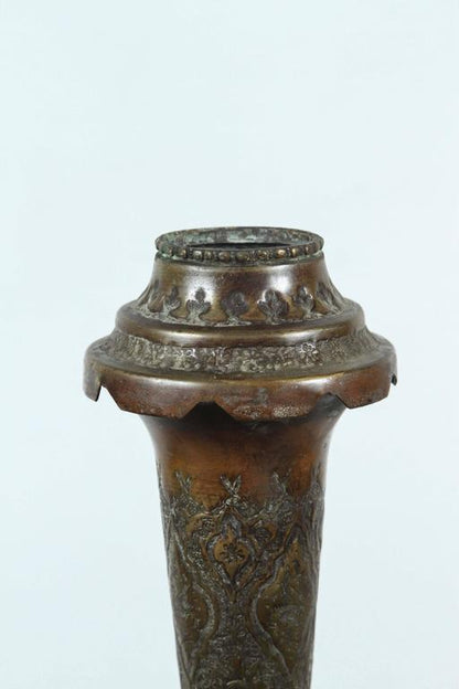 19th Century Indo-Persian Copper Urn with Handcrafted Floral Design – view 4