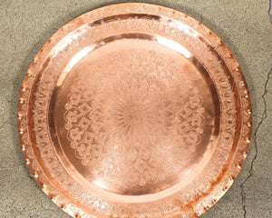 Large Antique Moroccan Copper Tray