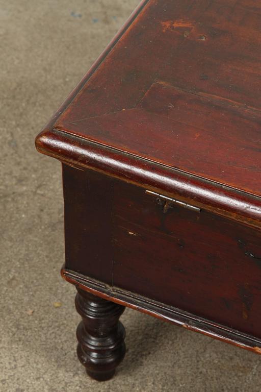 19th Century Victorian Wood Dressing Table Mirror with Jewelry Chest