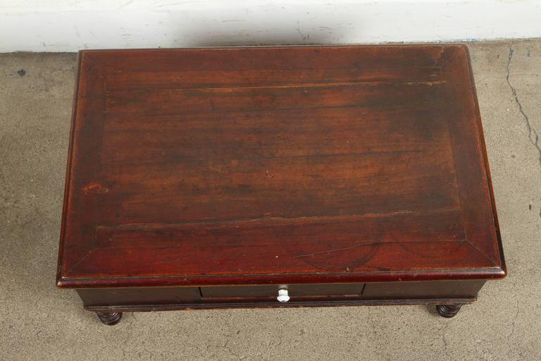 19th Century Victorian Wood Dressing Table Mirror with Jewelry Chest