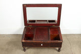 19th Century Victorian Wood Dressing Table Mirror with Jewelry Chest
