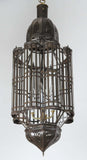 Large-Scale Moroccan Moorish Pendant Chandelier Metal and Clear Glass