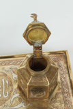 Polished Brass Islamic Moorish Style Desk Inkwells Set