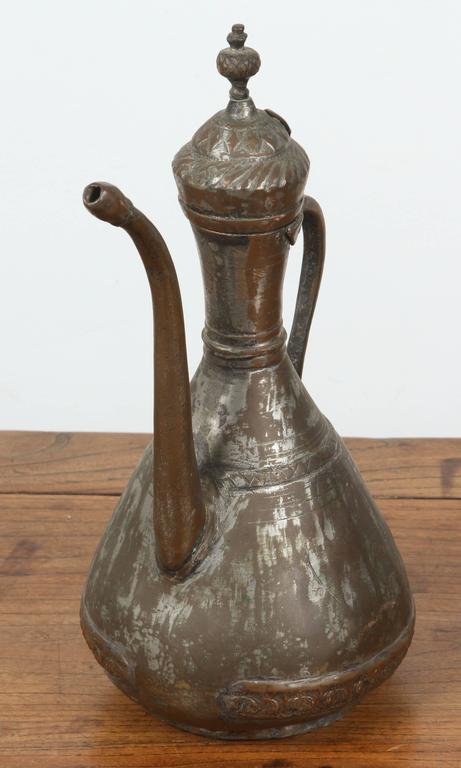 Middle Eastern Persian Tinned Copper Ewer