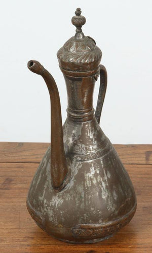 Middle Eastern Persian Tinned Copper Ewer