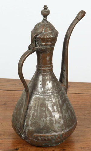 Middle Eastern Persian Tinned Copper Ewer