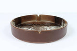 Large Vintage Brown Round Ceramic California Studio Cigar Ashtray Catchall