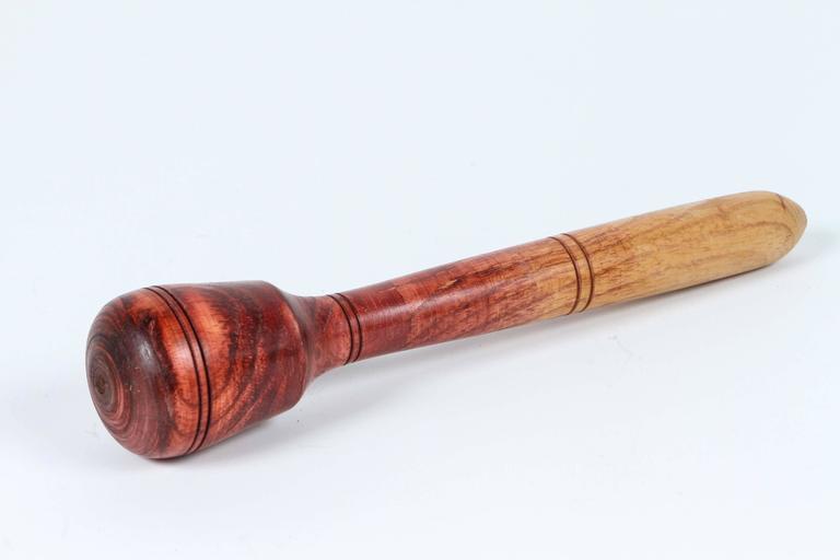 Handcrafted Wooden Mortar and Pestle, Victorian Style, Italy, 1950