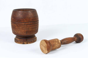 Wooden African Mortar and Pestle