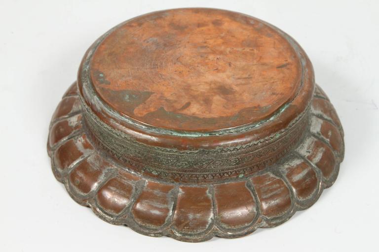 19th Century Indo-Persian Tinned Copper Hammered Covered Box Islamic Qajar Style