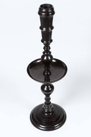 Pair of Vintage Black Metal Moroccan Candle Stands by Maitland-Smith