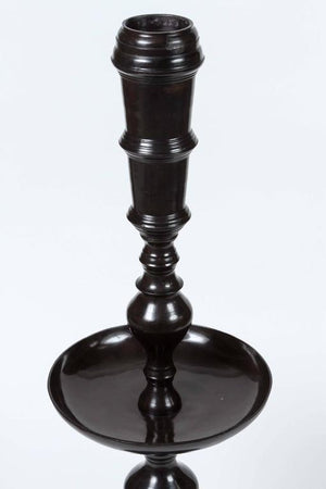 Pair of Vintage Black Metal Moroccan Candle Stands by Maitland-Smith