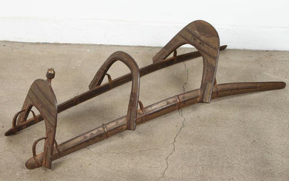Wood and Brass Antique 19th Century Middle Eastern Camel Seat Saddle