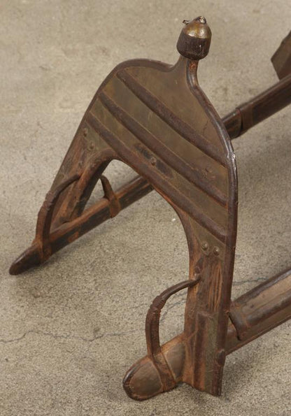Wood and Brass Antique 19th Century Middle Eastern Camel Seat Saddle