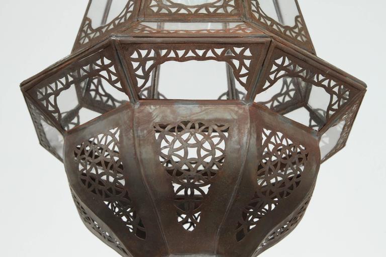 Hand-Crafted Moroccan Moorish Lantern Pendant with Clear Glass, 1980