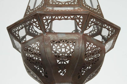 Hand-Crafted Moroccan Moorish Lantern Pendant with Clear Glass, 1980