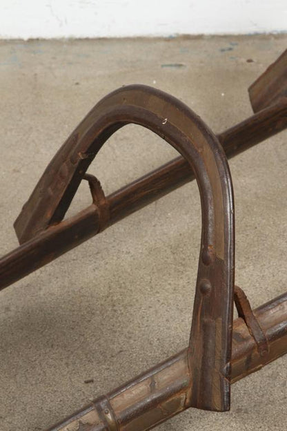 Wood and Brass Antique 19th Century Middle Eastern Camel Seat Saddle
