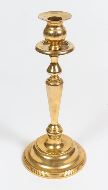 Hand-Crafted Victorian Brass Candlesticks, Polished Finish, 1950