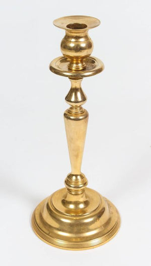 Pair of Polished Brass Candlesticks