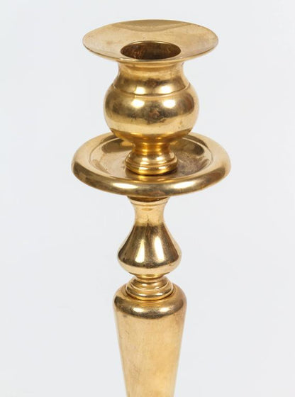 Hand-Crafted Victorian Brass Candlesticks, Polished Finish, 1950