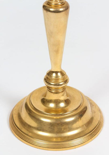 Hand-Crafted Victorian Brass Candlesticks, Polished Finish, 1950