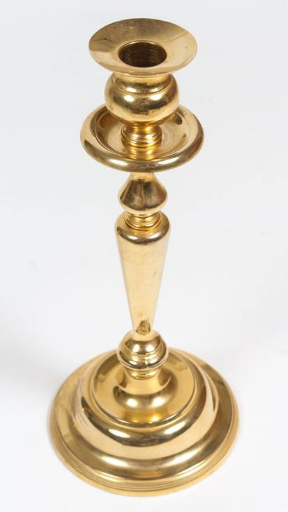 Hand-Crafted Victorian Brass Candlesticks, Polished Finish, 1950
