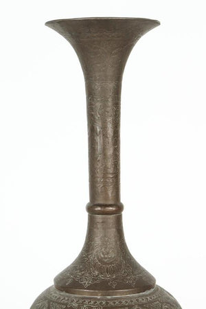 Antique Tall Brass Middle Eastern Islamic Moorish Vase