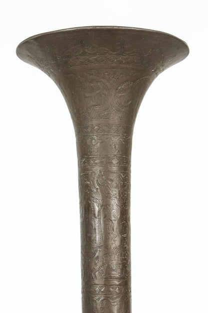 Antique Tall Brass Middle Eastern Islamic Moorish Vase