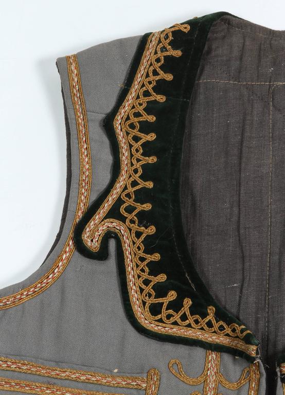 Antique Greek Folk Vest, Embroidered, Moorish Style, 1940, Greece