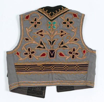Antique Greek Folk Vest, Embroidered, Moorish Style, 1940, Greece
