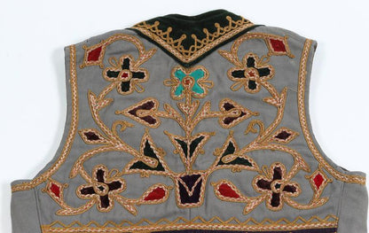 Antique Greek Folk Vest, Embroidered, Moorish Style, 1940, Greece