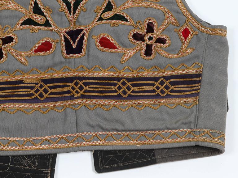 Antique Greek Folk Vest, Embroidered, Moorish Style, 1940, Greece