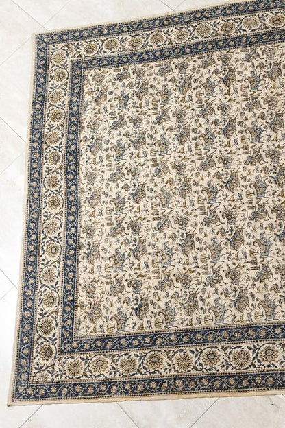 Antique Paisley Kalamkari Textile, Hand-Blocked Cotton, India, 1930