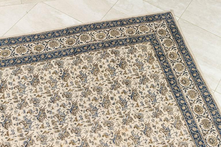Antique Paisley Kalamkari Textile, Hand-Blocked Cotton, India, 1930