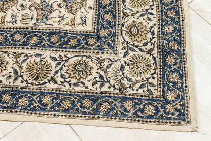 Antique Paisley Kalamkari Textile, Hand-Blocked Cotton, India, 1930