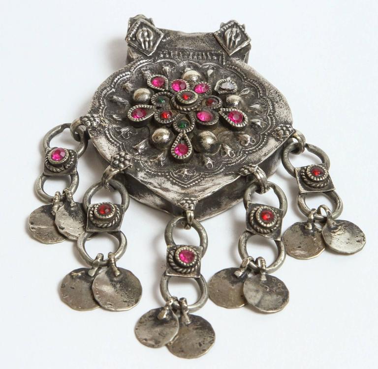 Vintage Moroccan Silver Fibula Collectible Ethnic Jewelry Talisman