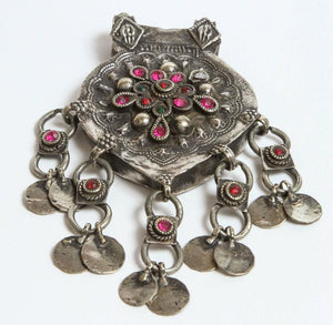 Vintage Moroccan Tribal Fibula Silver Ethnic Jewelry