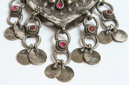 Vintage Moroccan Silver Fibula Collectible Ethnic Jewelry Talisman