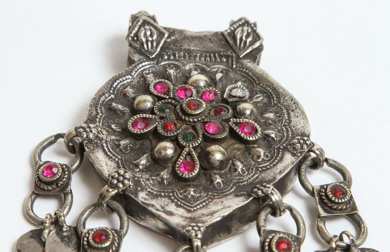 Vintage Moroccan Silver Fibula Collectible Ethnic Jewelry Talisman