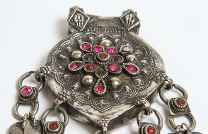 Vintage Moroccan Silver Fibula Collectible Ethnic Jewelry Talisman