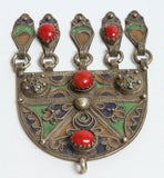 Vintage Moroccan Pendant Fibula Pin Brooch