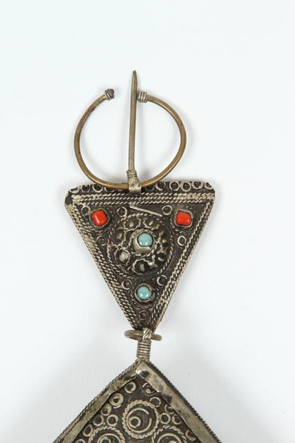 Large Vintage Moroccan Ethnic Fibula Collectible Jewelry