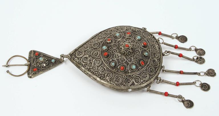 Large Vintage Moroccan Ethnic Fibula Collectible Jewelry
